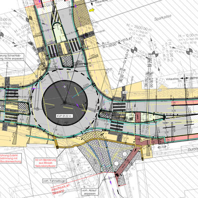 Bild vergrößern: Lageplan Kreiselbau Osnabrcker- und Weingartenstrae