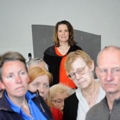 Bild vergrößern: Probenarbeit zum Stadt-Theater-Spektakel