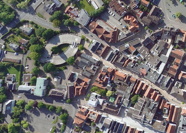 Bild vergrößern: Lbbeckes Innenstadt aus der Vogelperspektive