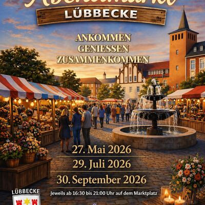 Bild vergr&ouml;&szlig;ern: Flyer Abendmarkt L�bbecke